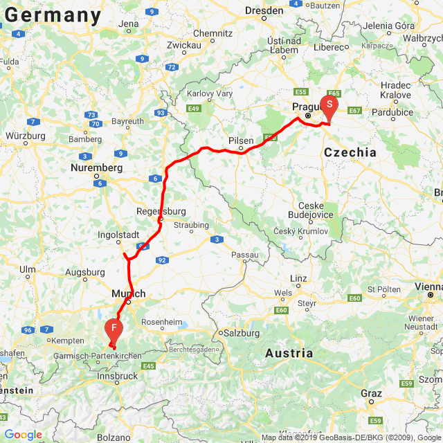 Name of route: lounovice Kochel see<br>Biker's name: Matěj Vosk<br>Start: 2019.07.27.<br>Distance: 502.22 km<br>Average speed: 96 km/h<br> lounovice Kochel see