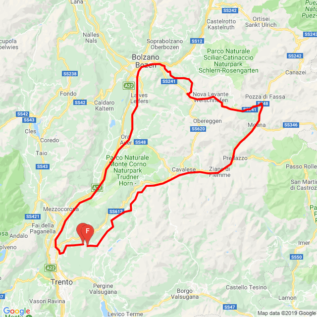 Name of route: 20190728_090349 Bolzano 3.nao<br>Biker's name: Zoltán Taferner<br>Start: 2019.07.28.<br>Distance: 172.618 km<br>Average speed: 52 km/h<br> 20190728_090349 Bolzano 3.nao
