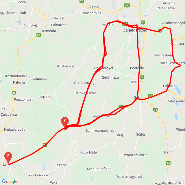 Name of route: Fiat<br>Biker's name: Tamás Horváth<br>Start: 2019.09.12.<br>Distance: 148.442 km<br>Average speed: 58 km/h<br> Fiat
