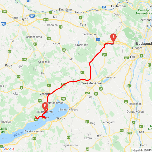 Nom du voyage: 20191013_115455<br>Motard: Béla Katona<br>Départ: 2019.10.13.<br>Distance: 134.969 km<br>Vitesse moyenne: 80 km/h<br> 20191013_115455