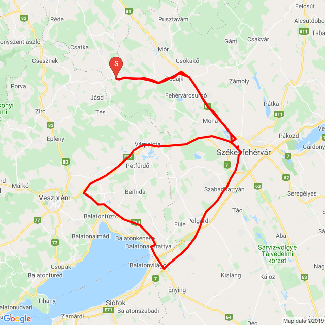 Name of route: 20191021_102933<br>Biker's name: Szabolcs Tölgyesi<br>Start: 2019.10.21.<br>Distance: 164.342 km<br>Average speed: 69 km/h<br> 20191021_102933