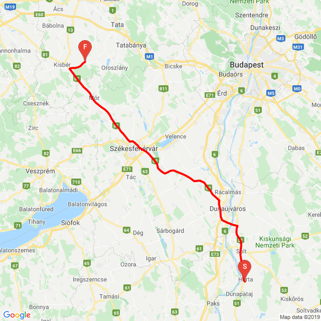 Útvonal neve: 20191105_130523_Harta-Császár<br>Motoros: Oroszi Zoltán<br>Indulás: 2019.11.05.<br>Távolság: 138.173 km<br>Átlagsebesség: 76 km/h<br> 20191105_130523_Harta-Császár