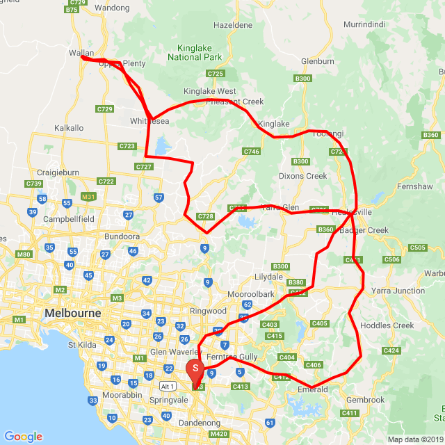 Útvonal neve: 20191106_084933<br>Motoros: Reece Isaac<br>Indulás: 2019.11.06.<br>Távolság: 284.964 km<br>Átlagsebesség: 63 km/h<br> 20191106_084933