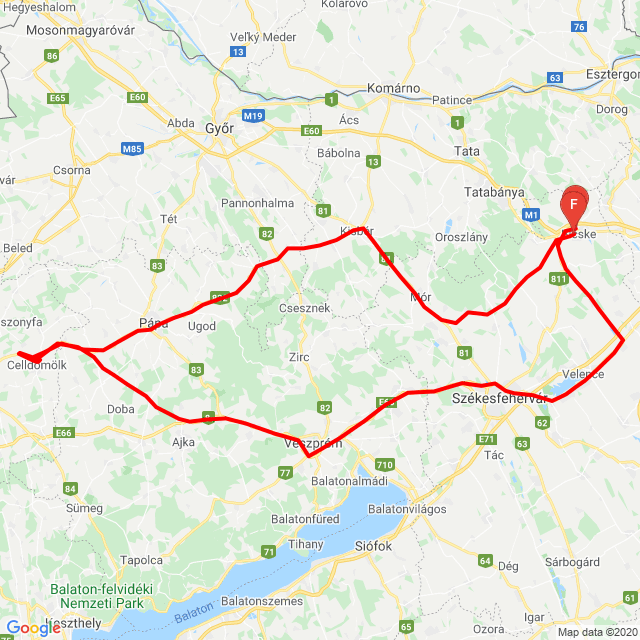 Nome della gita: 20200312 Pityertura<br>Motorista: SzegediErik<br>Partenza: 2020.03.12.<br>Distanza: 341.815 km<br>Velocità media: 70 km/h<br> 20200312 Pityertura