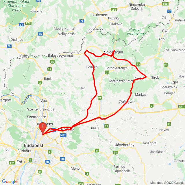 Name of route: 20200407 Bp-Nógrád-Mátra-Bp<br>Biker's name: Könyves Zoltán<br>Start: 2020.04.07.<br>Distance: 279.086 km<br>Average speed: 73 km/h<br> 20200407 Bp-Nógrád-Mátra-Bp