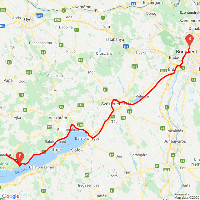 Name of route: Első Balaton <br>Biker's name: Mark Kleineisel<br>Start: 2020.04.07.<br>Distance: 218.021 km<br>Average speed: 66 km/h<br> Első Balaton