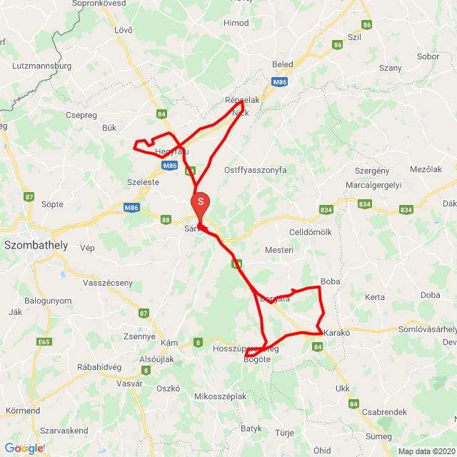 Name of route: 20200408_145721<br>Biker's name: Zoltán Pataki<br>Start: 2020.04.08.<br>Distance: 137.702 km<br>Average speed: 69 km/h<br> 20200408_145721