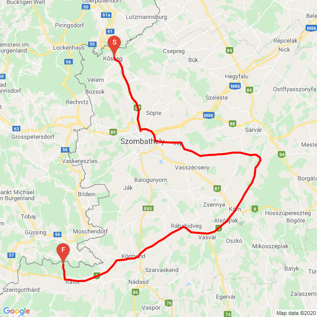 Nom du voyage: 20200426_114335<br>Motard: Imre Fabian<br>Départ: 2020.04.26.<br>Distance: 105.36 km<br>Vitesse moyenne: 73 km/h<br> 20200426_114335