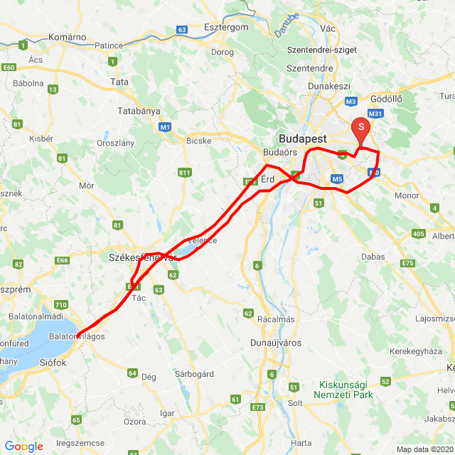 Nom du voyage: 20200417_095932<br>Motard: Sándor Völgyesi<br>Départ: 2020.04.17.<br>Distance: 265.349 km<br>Vitesse moyenne: 81 km/h<br> 20200417_095932