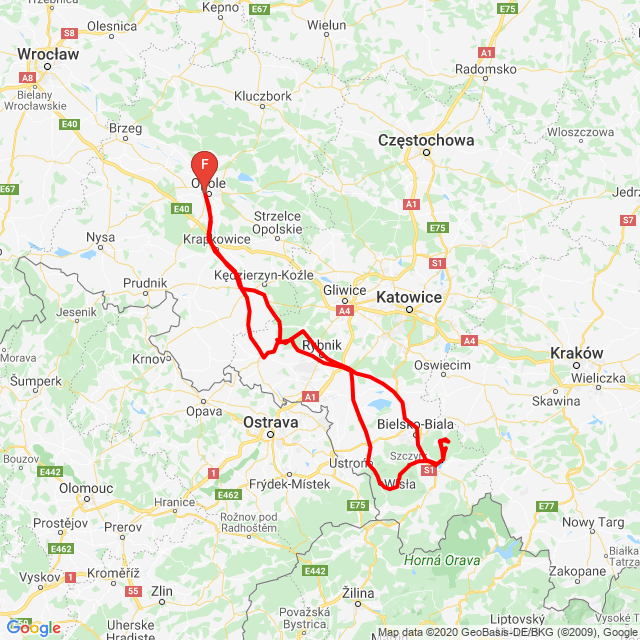 Name der Route: 20200426_niedzielny wypad<br>Motorfahrer: Patryk Słupczyński<br>Abfahrt: 2020.04.26.<br>Distanz: 440.04 km<br>Durchschnittsgeschwindigkeit: 73 km/h<br> 20200426_niedzielny wypad