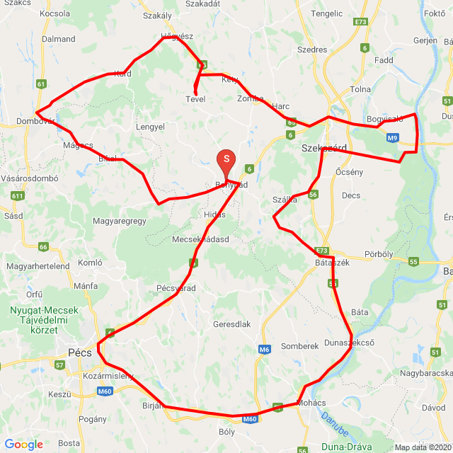 Name of route: 20200413_121805<br>Biker's name: Tamás Róbert<br>Start: 2020.04.13.<br>Distance: 277.644 km<br>Average speed: 73 km/h<br> 20200413_121805