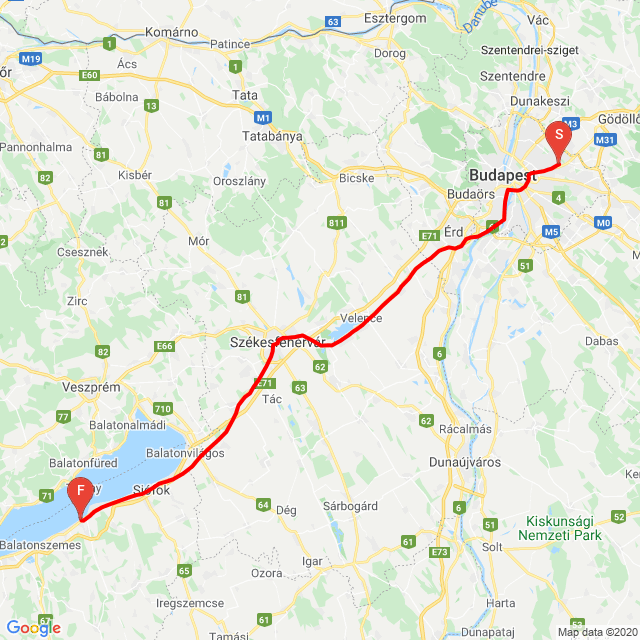 Nome della gita: Balatonföldvár - Síngörbítő<br>Motorista: Pudleiner Attila<br>Partenza: 2020.05.21.<br>Distanza: 137.033 km<br>Velocità media: 59 km/h<br> Balatonföldvár - Síngörbítő