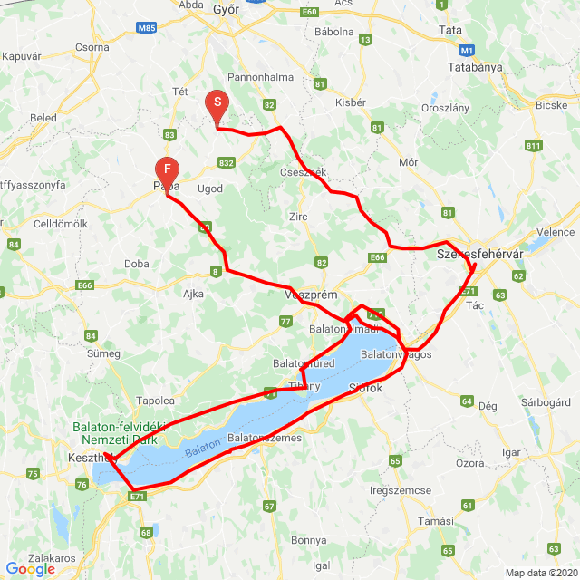 Name of route: 20200523_085435<br>Biker's name: Hercsel Richárd<br>Start: 2020.05.23.<br>Distance: 277.669 km<br>Average speed: 76 km/h<br> 20200523_085435