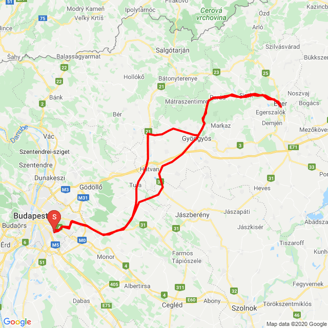 Name of route: Apc - Mátra - Eger<br>Biker's name: Marci<br>Start: 2020.05.23.<br>Distance: 316.508 km<br>Average speed: 62 km/h<br> Apc - Mátra - Eger