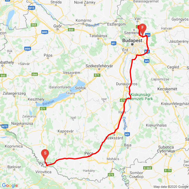 Name of route: Barcs-Mogyoród<br>Biker's name: Radics István<br>Start: 2020.05.22.<br>Distance: 355.54 km<br>Average speed: 76 km/h<br> Barcs-Mogyoród