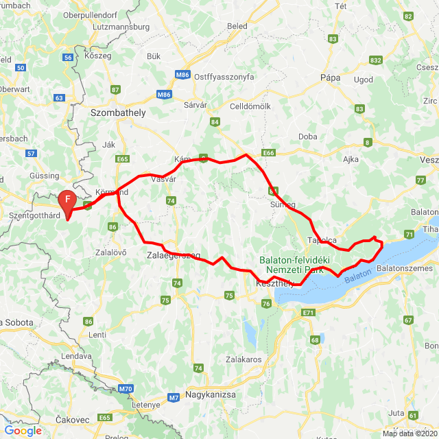 Name of route: Balaton Felvidék Norbival 200523<br>Biker's name: Tamás Kóbor<br>Start: 2020.05.23.<br>Distance: 270.982 km<br>Average speed: 77 km/h<br> Balaton Felvidék Norbival 200523