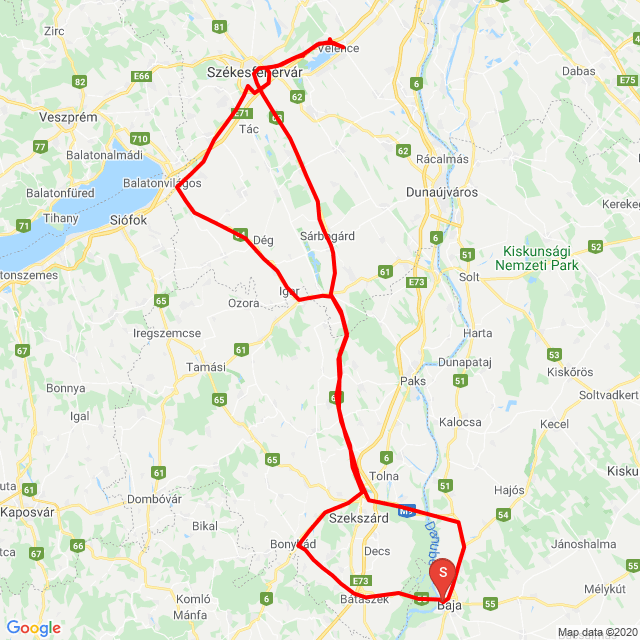 Nom du voyage: 20200606_081327<br>Motard: Valkai A<br>Départ: 2020.06.06.<br>Distance: 366.077 km<br>Vitesse moyenne: 69 km/h<br> 20200606_081327