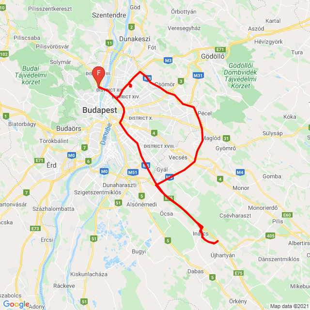 Útvonal neve: kakucsi test mozgás<br>Motoros: Szilárd Szabó<br>Indulás: 2020.06.18.<br>Távolság: 119.097 km<br>Átlagsebesség: 94 km/h<br> kakucsi test mozgás