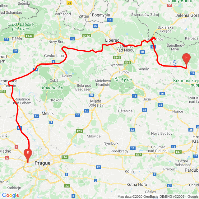 20200701  Praha-Terezín-Harrachov-Janské Lázně