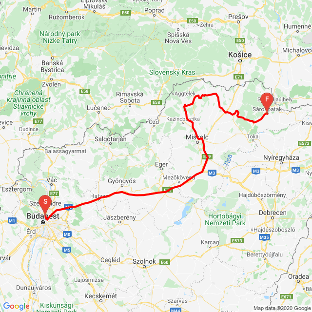 Bp-Rudabánya-Bodogkőváralja-Sárospatak