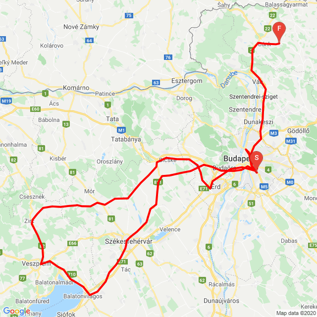 Name of route: Balinka Romhány<br>Biker's name: zimekgabor<br>Start: 2020.08.26.<br>Distance: 403.215 km<br>Average speed: 63 km/h<br> Balinka Romhány