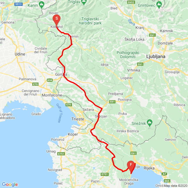Name of route: Kobarid - Lovran <br>Biker's name: Mecseki Tamás<br>Start: 2020.08.26.<br>Distance: 198.825 km<br>Average speed: 55 km/h<br> Kobarid - Lovran