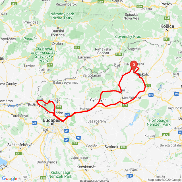 Name of route: Mátra-Pilis-régi3as<br>Biker's name: Tóth Zoltán<br>Start: 2020.09.12.<br>Distance: 528.038 km<br>Average speed: 62 km/h<br> Mátra-Pilis-régi3as