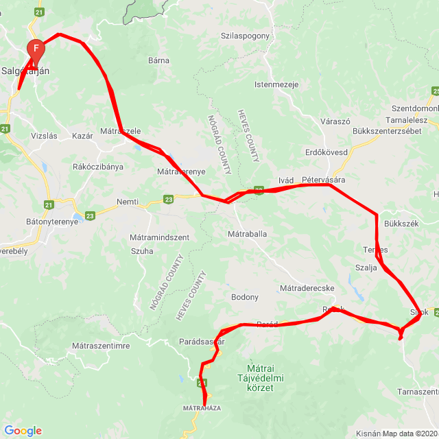 Name of route: 20201213_095340<br>Biker's name: Gábor Harmat<br>Start: 2020.12.13.<br>Distance: 158.111 km<br>Average speed: 58 km/h<br> 20201213_095340