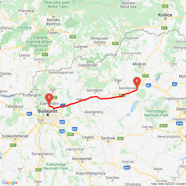 Name of route: 20201018_031154 M3 baleset 139km <br>Biker's name: Csobaik<br>Start: 2020.10.18.<br>Distance: 134.306 km<br>Average speed: 132 km/h<br> 20201018_031154 M3 baleset 139km