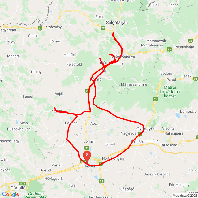 20210425 Pásztói sütizős, elázós kanyargás.