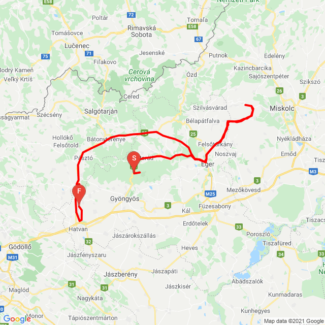 Name of route: 20210508_101312<br>Biker's name: Petró Zoltán<br>Start: 2021.05.08.<br>Distance: 254.985 km<br>Average speed: 67 km/h<br> 20210508_101312