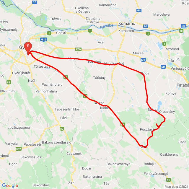 Nome della gita: 20210603_Pusztavám<br>Motorista: Szalai Gyula<br>Partenza: 2021.06.03.<br>Distanza: 139.256 km<br>Velocità media: 55 km/h<br> 20210603_Pusztavám