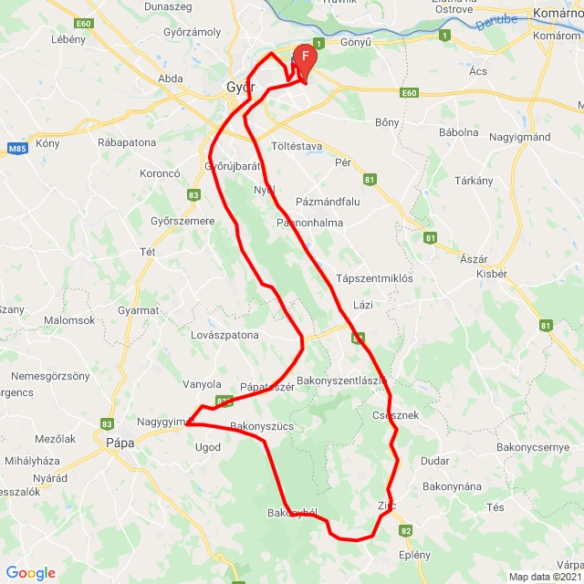 Győr-Csesznek-Zirc-Bakonybél-Győr