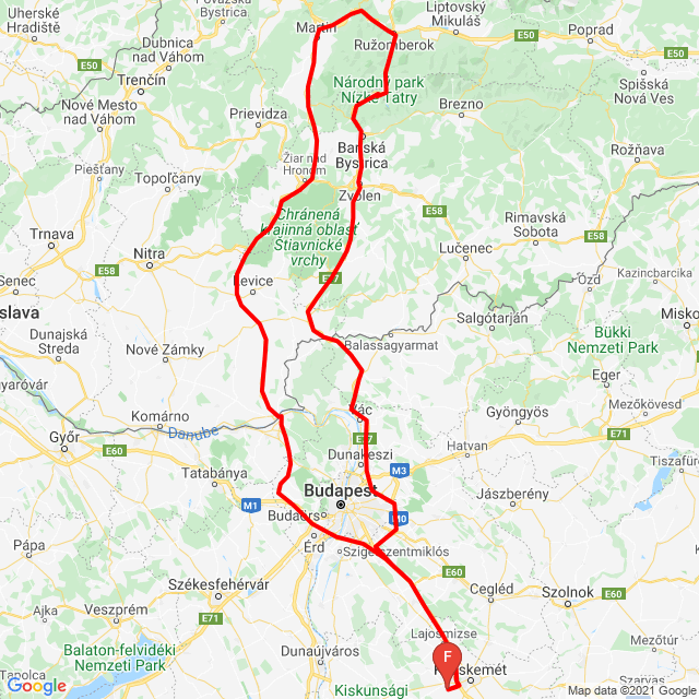 Nom du voyage: 20210612_084602<br>Motard: Jankovics Zoltán<br>Départ: 2021.06.12.<br>Distance: 705.315 km<br>Vitesse moyenne: 85 km/h<br> 20210612_084602