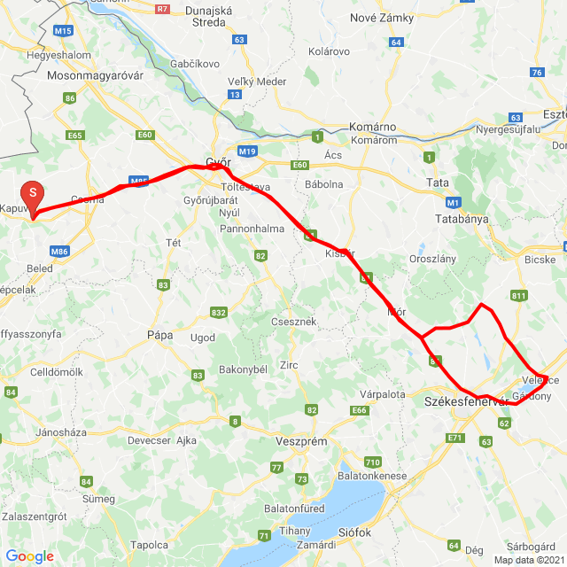 Nom du voyage: 20210713_120009<br>Motard: Ifj Küstel Richárd<br>Départ: 2021.07.13.<br>Distance: 311.091 km<br>Vitesse moyenne: 76 km/h<br> 20210713_120009