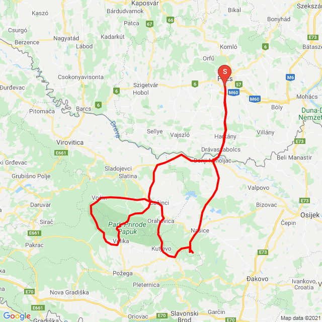 Name of route: Papuk és társai<br>Biker's name: www.MotorosVandor.hu<br>Start: 2021.08.01.<br>Distance: 313.507 km<br>Average speed: 61 km/h<br> Papuk és társai
