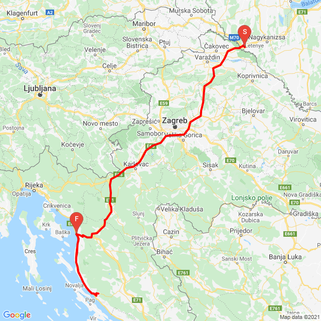 Letenye - Brinje - Karlobag