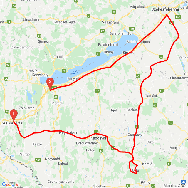 Name of route: 20210923_133442 Nk-Szfvár-Orfű-Nk<br>Biker's name: Kecó<br>Start: 2021.09.23.<br>Distance: 388.178 km<br>Average speed: 76 km/h<br> 20210923_133442 Nk-Szfvár-Orfű-Nk