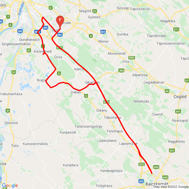 Nome della gita: 20220206_125644<br>Motorista: Károlyi Mihály<br>Partenza: 2022.02.06.<br>Distanza: 164.375 km<br>Velocità media: 108 km/h<br> 20220206_125644