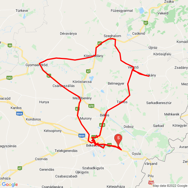 Nome della gita: 20220501_124943<br>Motorista: Vidovenyecz János<br>Partenza: 2022.05.01.<br>Distanza: 173.951 km<br>Velocità media: 61 km/h<br> 20220501_124943