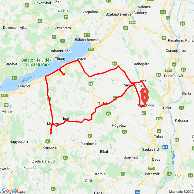 Nome della gita: 20220501_142230<br>Motorista: Balog Attila<br>Partenza: 2022.05.01.<br>Distanza: 272.586 km<br>Velocità media: 87 km/h<br> 20220501_142230