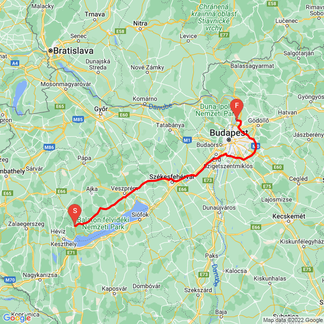 Nom du voyage: 20220619_173429<br>Motard: Gábor Kemenczei<br>Départ: 2022.06.19.<br>Distance: 219.438 km<br>Vitesse moyenne: 79 km/h<br> 20220619_173429
