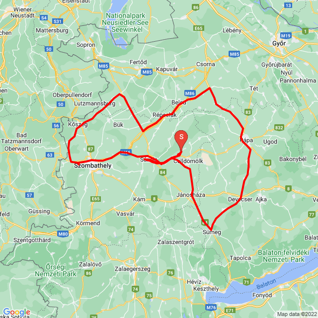 Nom du voyage: 20220619_090947<br>Motard: Kovácsné L. Natasa<br>Départ: 2022.06.19.<br>Distance: 304.066 km<br>Vitesse moyenne: 51 km/h<br> 20220619_090947