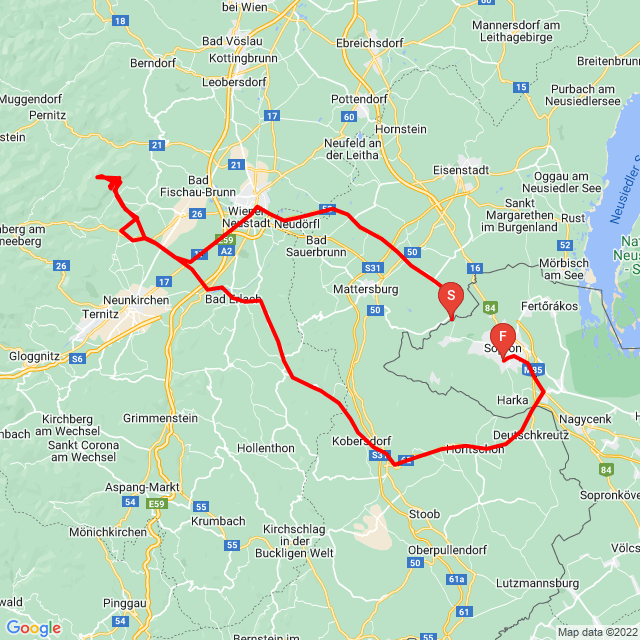 Útvonal neve: 20220911_140559 Hohe Wand<br>Motoros: Szakács Tibor<br>Indulás: 2022.09.11.<br>Távolság: 144.855 km<br>Átlagsebesség: 54 km/h<br> 20220911_140559 Hohe Wand
