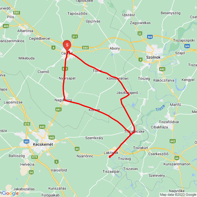 Name of route: 20230219_141948<br>Biker's name: Gál Attila<br>Start: 2023.02.19.<br>Distance: 110.873 km<br>Average speed: 63 km/h<br> 20230219_141948