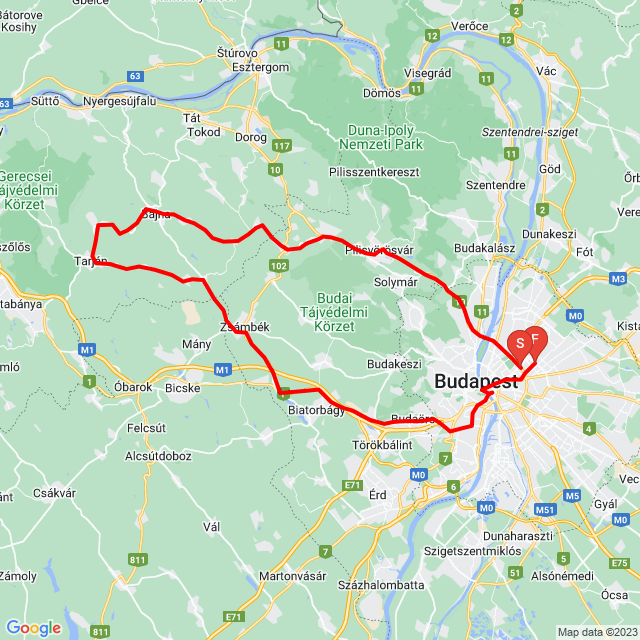 Name of route: 20230218_113037<br>Biker's name: Babják Zoltán<br>Start: 2023.02.18.<br>Distance: 128 km<br>Average speed: 60 km/h<br> 20230218_113037