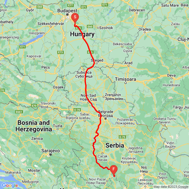 Name of route: 20230511 Minibalkán 01<br>Biker's name: János Csinos<br>Start: 2023.05.11.<br>Distance: 638.917 km<br>Average speed: 77 km/h<br> 20230511 Minibalkán 01