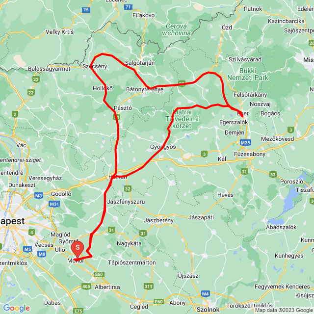 Name of route: 20230611_Petivel<br>Biker's name: Imre Fazekas<br>Start: 2023.06.11.<br>Distance: 341.081 km<br>Average speed: 70 km/h<br> 20230611_Petivel