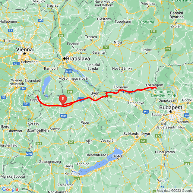 Name of route: Esztergom ebéd<br>Biker's name: Ifj Küstel Richárd<br>Start: 2023.06.11.<br>Distance: 413.512 km<br>Average speed: 89 km/h<br> Esztergom ebéd