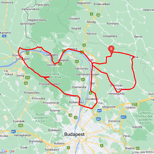 Name of route: Nógrád-Pilis...<br>Biker's name: Zsolt Jobbágy<br>Start: 2023.06.11.<br>Distance: 184.611 km<br>Average speed: 64 km/h<br> Nógrád-Pilis...